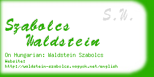 szabolcs waldstein business card